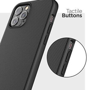 Encased Compatible with iPhone 12 Belt Clip Case (Thin Armor) Slim Grip Cover with Holster - Black