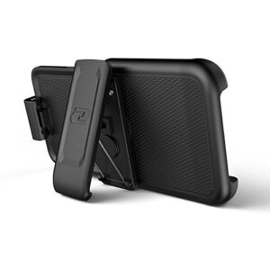 Encased Compatible with iPhone 12 Belt Clip Case (Thin Armor) Slim Grip Cover with Holster - Black