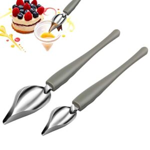 culinary precision drawing decorating spoon set, 2pcs drizzle spoons,professional chocolate spoon filter spoons,plating decorating pencil spoon for decorative plates, cake, coffee