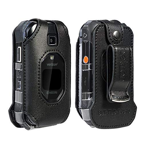 Case for DuraXV Extreme, DuraXE Epic, Premium Leather Fitted Case for Kyocera DuraXV Extreme E4810 Verizon, DuraXE Epic AT&T/FirstNet - Features: Rotating Metal Belt Clip, Screen & Keypad Protection