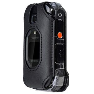 Case for DuraXV Extreme, DuraXE Epic, Premium Leather Fitted Case for Kyocera DuraXV Extreme E4810 Verizon, DuraXE Epic AT&T/FirstNet - Features: Rotating Metal Belt Clip, Screen & Keypad Protection