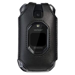 Case for DuraXV Extreme, DuraXE Epic, Premium Leather Fitted Case for Kyocera DuraXV Extreme E4810 Verizon, DuraXE Epic AT&T/FirstNet - Features: Rotating Metal Belt Clip, Screen & Keypad Protection