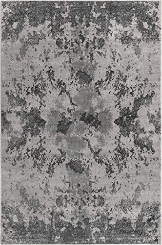 Unique Loom Metro Collection Area Rug (6' 1" x 9' Rectangle, Light Gray/ Gray)