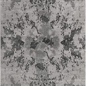 Unique Loom Metro Collection Area Rug (6' 1" x 9' Rectangle, Light Gray/ Gray)