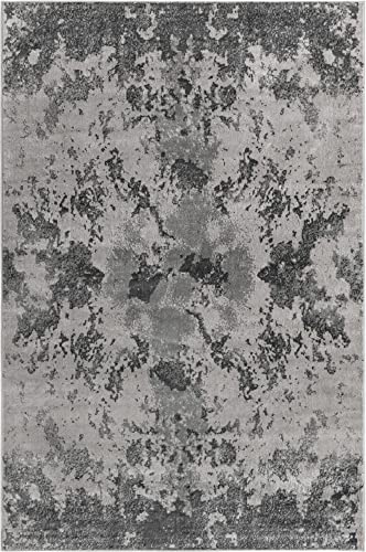 Unique Loom Metro Collection Area Rug (6' 1" x 9' Rectangle, Light Gray/ Gray)