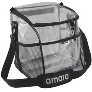 Amaro Delux 0.5mm Clear Lunch Bag for Adult V2 With Removable insert - Black Trim(XL)