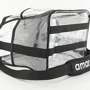 Amaro Delux 0.5mm Clear Lunch Bag for Adult V2 With Removable insert - Black Trim(XL)