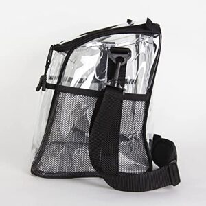 Amaro Delux 0.5mm Clear Lunch Bag for Adult V2 With Removable insert - Black Trim(XL)