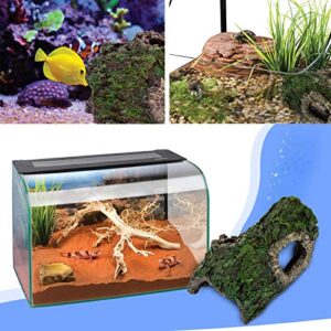 AQQA Aquarium Trunk Decoration,Resin Hideout Caves Hollow Tree Log Trunk Ornament，Driftwood for Betta Fish Reptiles Turtles (L)