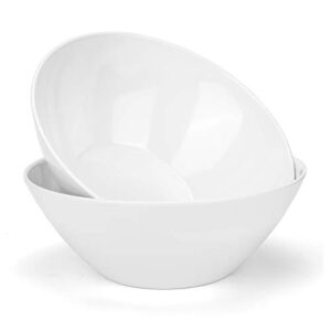 koxin-karlu 11.5-inch melamine mixing and serving bowls | set of 2 white color