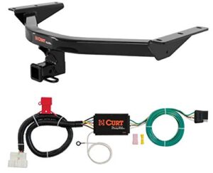 curt 13146 56291 class 3 trailer hitch 2in receiver with 4-way flat custom wiring harness bundle