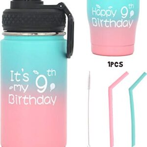 VeryMerryMakering 9th Birthday Gifts, 9th Bday Gifts, 9th Birthday Water Bottle, 9 Birthday Ideas, Birthday Gift for 9 Year Old, Kids 9 Yrs Old Gifts, Happy 9th Birthday, Its My 9th Birthday