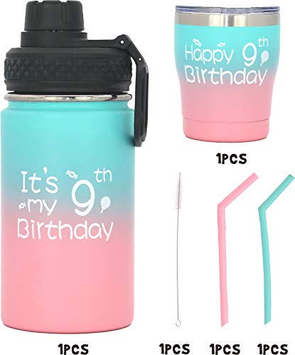 VeryMerryMakering 9th Birthday Gifts, 9th Bday Gifts, 9th Birthday Water Bottle, 9 Birthday Ideas, Birthday Gift for 9 Year Old, Kids 9 Yrs Old Gifts, Happy 9th Birthday, Its My 9th Birthday