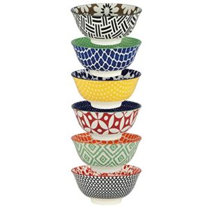 certified international soho individual porcelain bowls, set of 6, multicolor