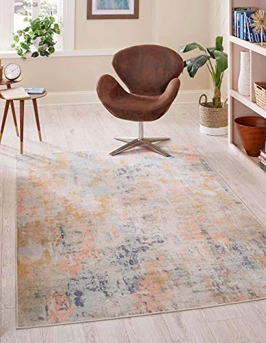 Unique Loom Lotus Collection Area Rug - Royal (4' 1" x 6' 1" Rectangle, Multi/ Ivory)