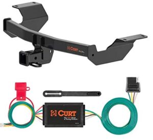 curt 13397 56370 class 3 trailer hitch 2-inch receiver with 4-way flat custom wiring harness bundle