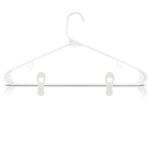 otylzto 20 Pcs Multi-Purpose Plastic Clips for Hangers, White Plastic Clips for Plastic Clothes Hangers,Standard Plastic Hanger