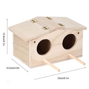 Wooden Pet Bird Nests, Parakeet Nest Box, Parrot Breeding Mating Box for Lovebirds Cockatiel Budgie Finch Parrotlets