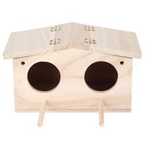 Wooden Pet Bird Nests, Parakeet Nest Box, Parrot Breeding Mating Box for Lovebirds Cockatiel Budgie Finch Parrotlets