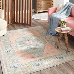 Unique Loom Whitney Collection Southwestern Geometric Area Rug (8' 0 x 10' 0 Rectangular, Powder Pink)