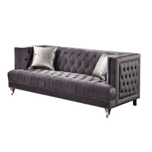 Acme Furniture Upholstered Sofas, Gray/Chrome
