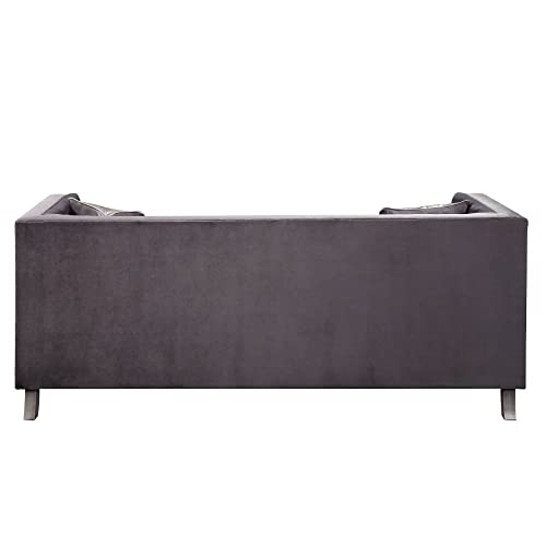 Acme Furniture Upholstered Sofas, Gray/Chrome