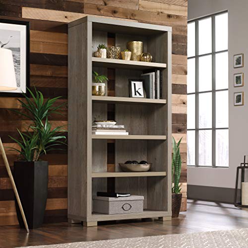 Sauder Manhattan Gate Tall Bookcase Mystic Oak Finish, L: 36.02" x W: 14.45" x H: 72.05"