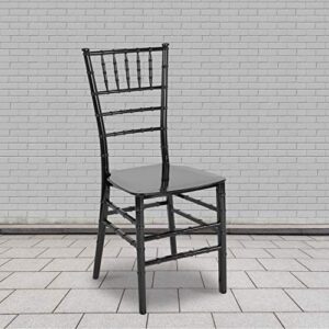 bizchair 2 pack black stackable resin chiavari chair - hospitality and event seating