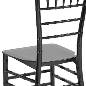 BizChair 2 Pack Black Stackable Resin Chiavari Chair - Hospitality and Event Seating