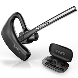 conambo bluetooth headset with dual mic cvc8.0 noise cancelling bluetooth earpiece v5.1, 720 hrs standby hands-free comfortable earphone for business workout driving