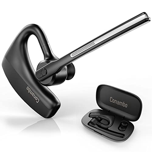 Conambo Bluetooth Headset with Dual Mic CVC8.0 Noise Cancelling Bluetooth Earpiece V5.1, 720 Hrs Standby Hands-Free Comfortable Earphone for Business Workout Driving