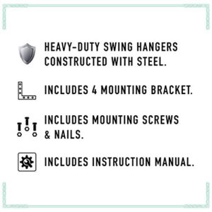DreamController Heavy Duty Metal Swing Set Brackets and Hardware-Set of 2 for Backyard Horse Glider-Kids Swing Set Accessories Outdoor-playset Accessories Outdoor Swing Sets Lifetime Swing Hanger Kit