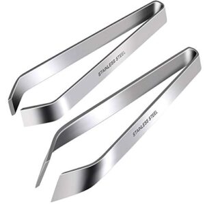 fish bone tweezers, professional stainless steel flat and slant pliers set for kitchen salmon trout, 2 pcs