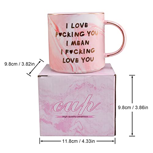 Lapogy Valentines Day gifts for Her Wife Girlfriend Gifts,Funny Gifts for Women/Christmas Gifts for Her/Birthday Gifts Mug,Presents Ideas for Women,I Love You Coffee Mug Pink Marble Coffee Cup 12 Oz