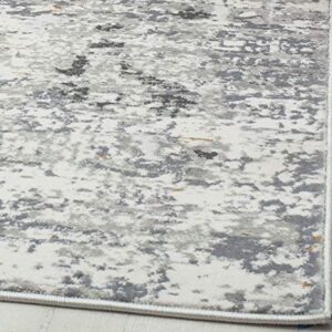 Rugs America Austin AD90A Iron White Abstract Transitional Area Rug 5'3" x 7'0"