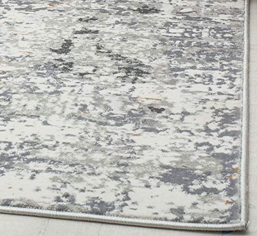 Rugs America Austin AD90A Iron White Abstract Transitional Area Rug 5'3" x 7'0"