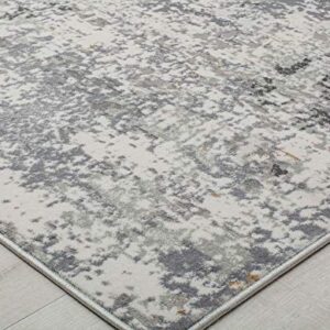 Rugs America Austin AD90A Iron White Abstract Transitional Area Rug 5'3" x 7'0"