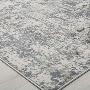 Rugs America Austin AD90A Iron White Abstract Transitional Area Rug 5'3" x 7'0"