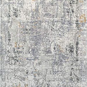 Rugs America Austin AD90A Iron White Abstract Transitional Area Rug 5'3" x 7'0"