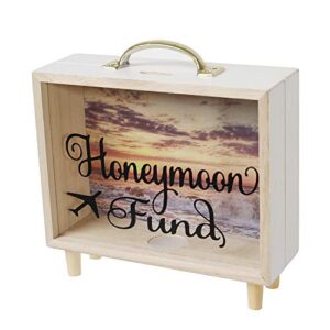 sweet fanmulin shadow box frame, wooden money box, wedding wood bank (honeymoon fund)