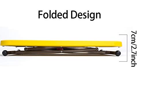 TOE Multifunctional Folding Desk Free Installation Portable Computer Laptop Desk Study Writing Desk Adjustable for Home Office (Color : Yellow)