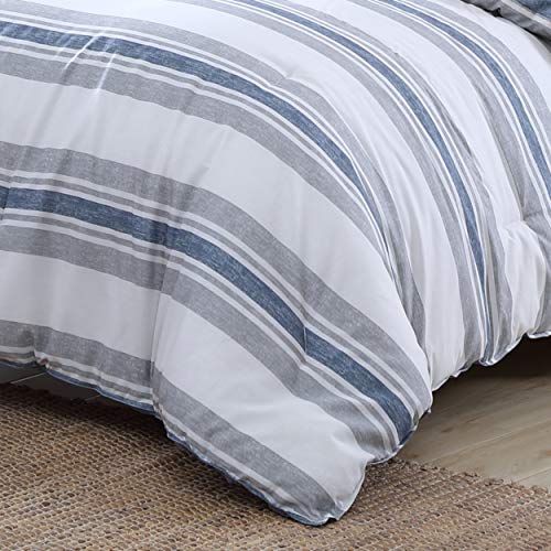 Nautica - King Size Comforter Set, Cotton Bedding for All Seasons, Includes Matching Shams (Bay Shore Navy, King)