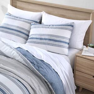 Nautica - King Size Comforter Set, Cotton Bedding for All Seasons, Includes Matching Shams (Bay Shore Navy, King)