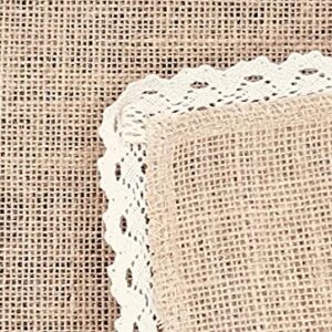 FiveRen Placemats Burlap and Beige Lace Jute Rustic Farmhouse Table Mats Table Decor & One of Life's Little Home Luxuries for Special Occasions, Parties, Weddings, BBQ's, Holidays (Set of 6)