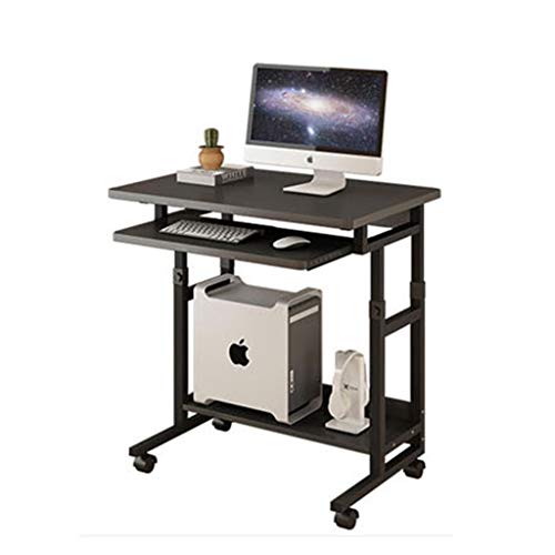 Multifunctional Desk Movable Computer Laptop Desk Study Writing Desk Adjustable with Keyboard Tray for Home Office (Color : Black)