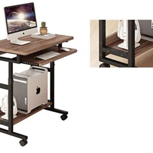 Multifunctional Desk Movable Computer Laptop Desk Study Writing Desk Adjustable with Keyboard Tray for Home Office (Color : Black)