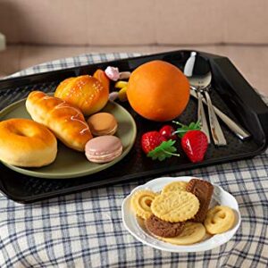 Aebeky Plastic Fast Food Tray,16.7 by 11.8-Inch,Set of 12 (Black)