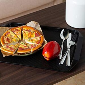 Aebeky Plastic Fast Food Tray,16.7 by 11.8-Inch,Set of 12 (Black)