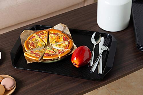Aebeky Plastic Fast Food Tray,16.7 by 11.8-Inch,Set of 12 (Black)