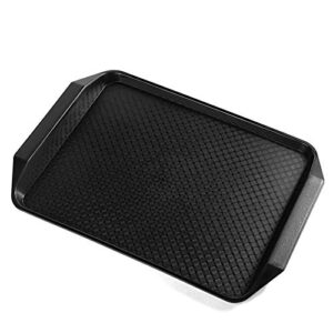 Aebeky Plastic Fast Food Tray,16.7 by 11.8-Inch,Set of 12 (Black)